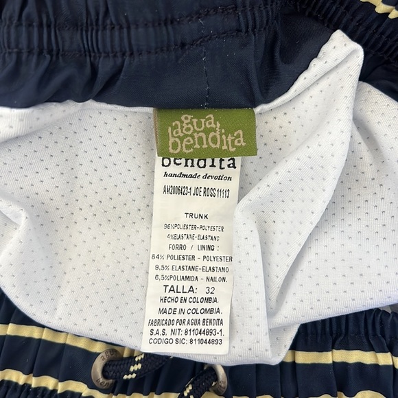 Agua Bendita Swim Trunk Handmade Size 32 Verano Road Collection - Picture 5 of 7